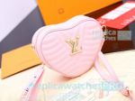 Supper Quality Copy L---V Mylockme BB Pink Genuine Leather Sweet Heart Style Women's Bag